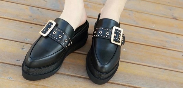 Zapatos De Plataforma estilo Punk Hebilla