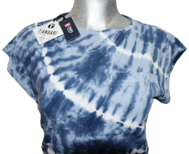 Blusa Teñida Manga Super Corta y Cuello Redondo - Talla Chica