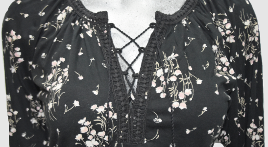 Blusa e Mujer  Manga Larga Cuello V Talla Chica